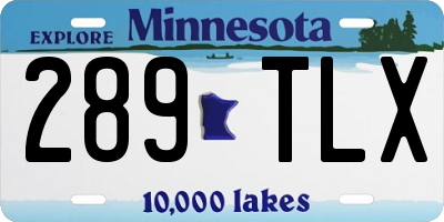 MN license plate 289TLX