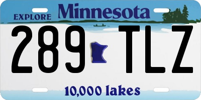 MN license plate 289TLZ