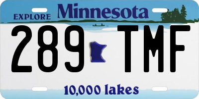 MN license plate 289TMF