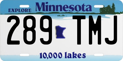 MN license plate 289TMJ