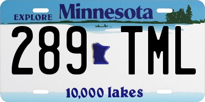 MN license plate 289TML