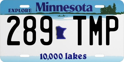 MN license plate 289TMP