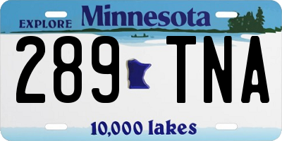 MN license plate 289TNA
