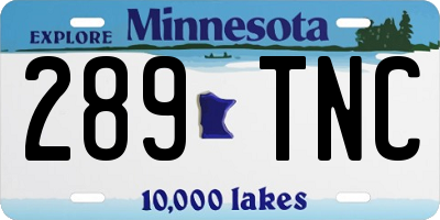 MN license plate 289TNC