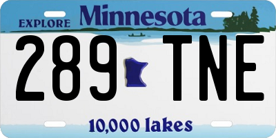 MN license plate 289TNE