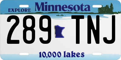 MN license plate 289TNJ