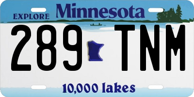 MN license plate 289TNM