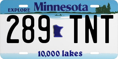 MN license plate 289TNT
