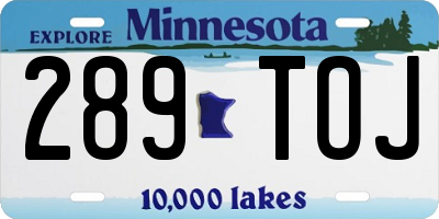 MN license plate 289TOJ