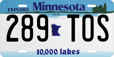 MN license plate 289TOS