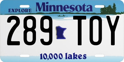 MN license plate 289TOY
