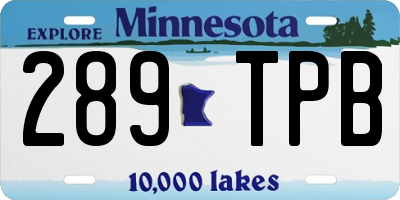 MN license plate 289TPB