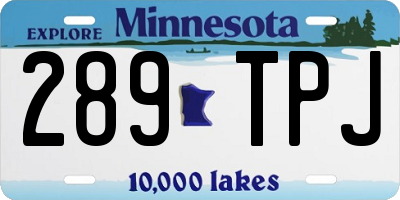 MN license plate 289TPJ