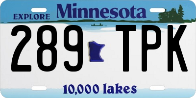 MN license plate 289TPK