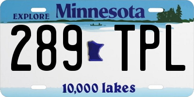 MN license plate 289TPL