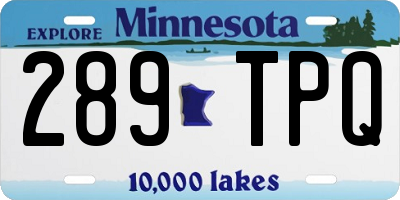 MN license plate 289TPQ