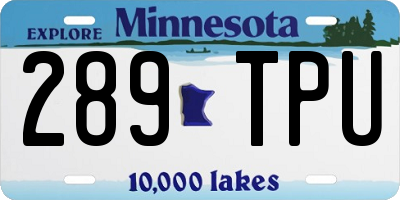 MN license plate 289TPU