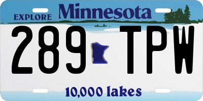 MN license plate 289TPW
