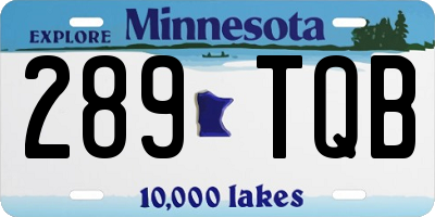 MN license plate 289TQB