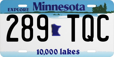 MN license plate 289TQC