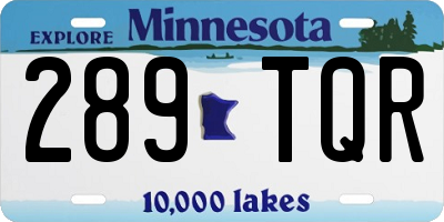MN license plate 289TQR