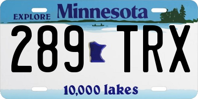MN license plate 289TRX