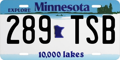 MN license plate 289TSB