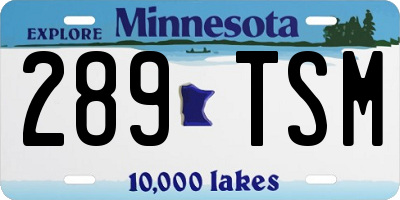 MN license plate 289TSM