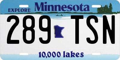 MN license plate 289TSN