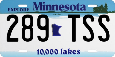 MN license plate 289TSS