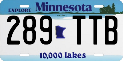 MN license plate 289TTB