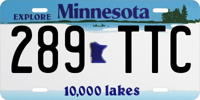 MN license plate 289TTC