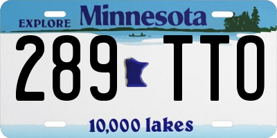 MN license plate 289TTO