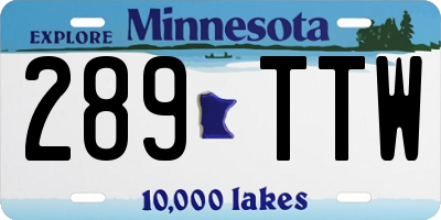 MN license plate 289TTW