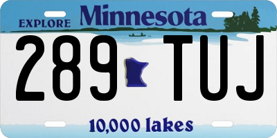 MN license plate 289TUJ
