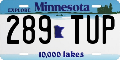 MN license plate 289TUP