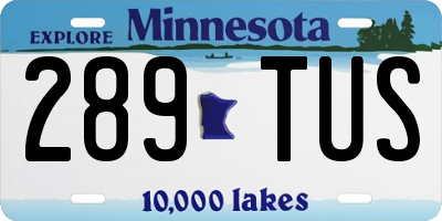 MN license plate 289TUS