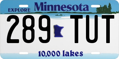 MN license plate 289TUT