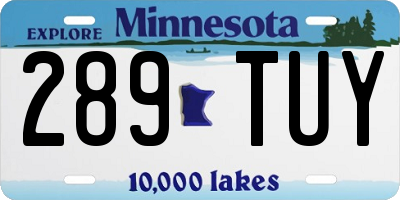 MN license plate 289TUY