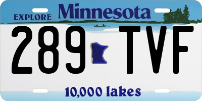 MN license plate 289TVF