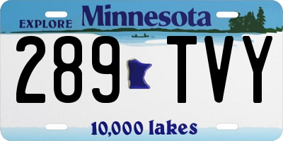 MN license plate 289TVY