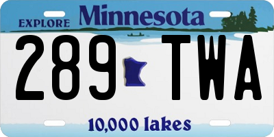 MN license plate 289TWA
