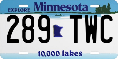 MN license plate 289TWC