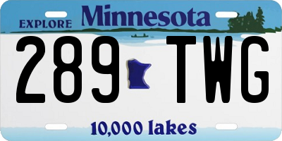 MN license plate 289TWG