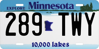 MN license plate 289TWY