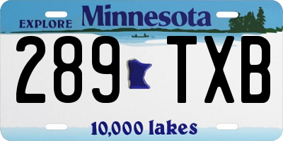 MN license plate 289TXB