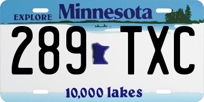 MN license plate 289TXC