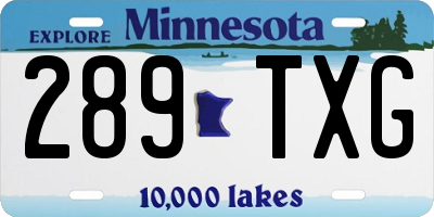 MN license plate 289TXG