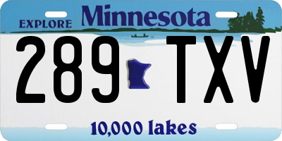 MN license plate 289TXV