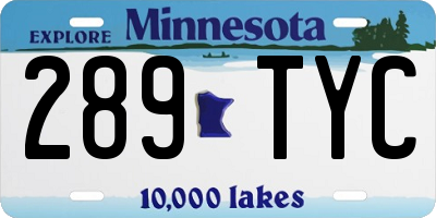 MN license plate 289TYC